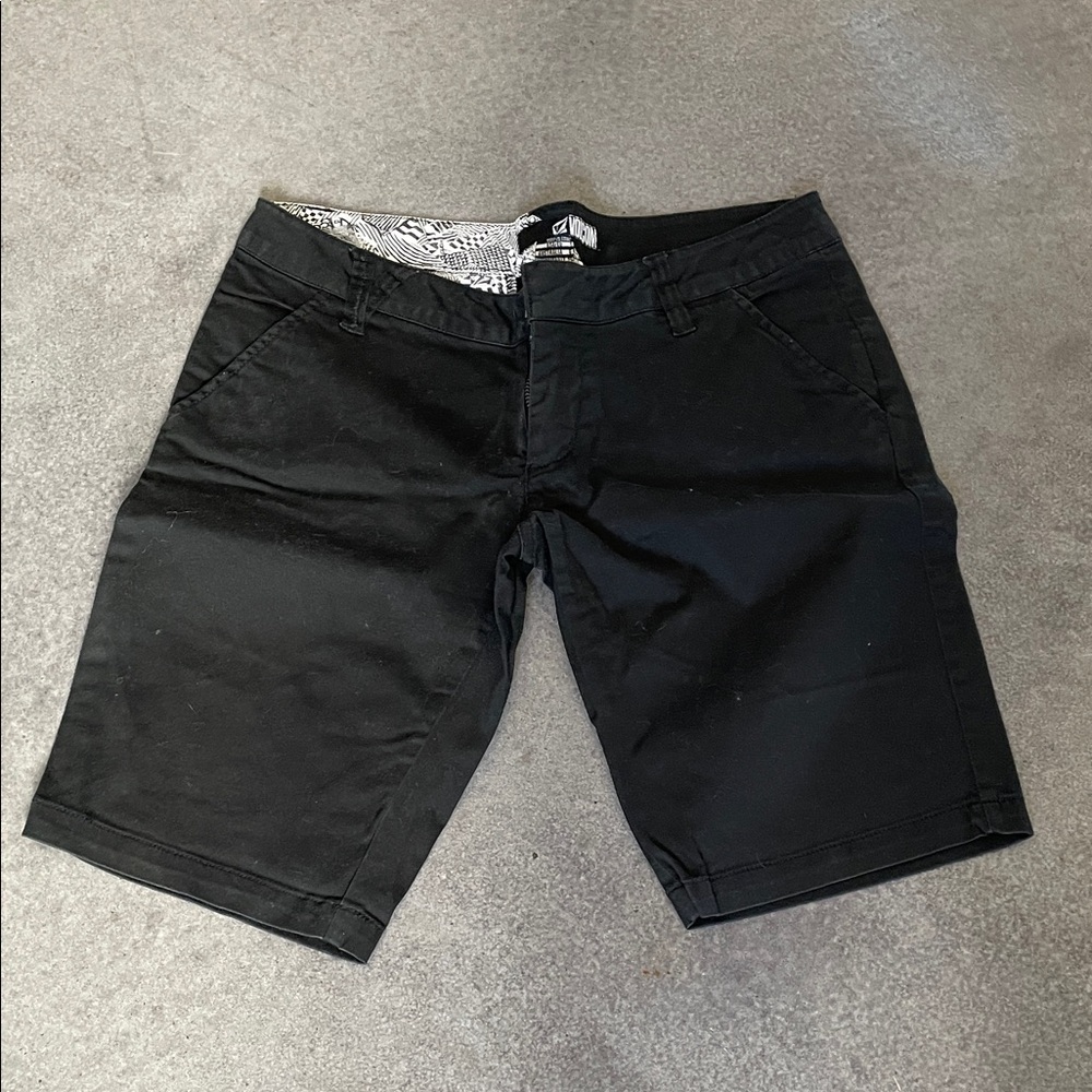 Volcom Women's Black Flat Front Shorts